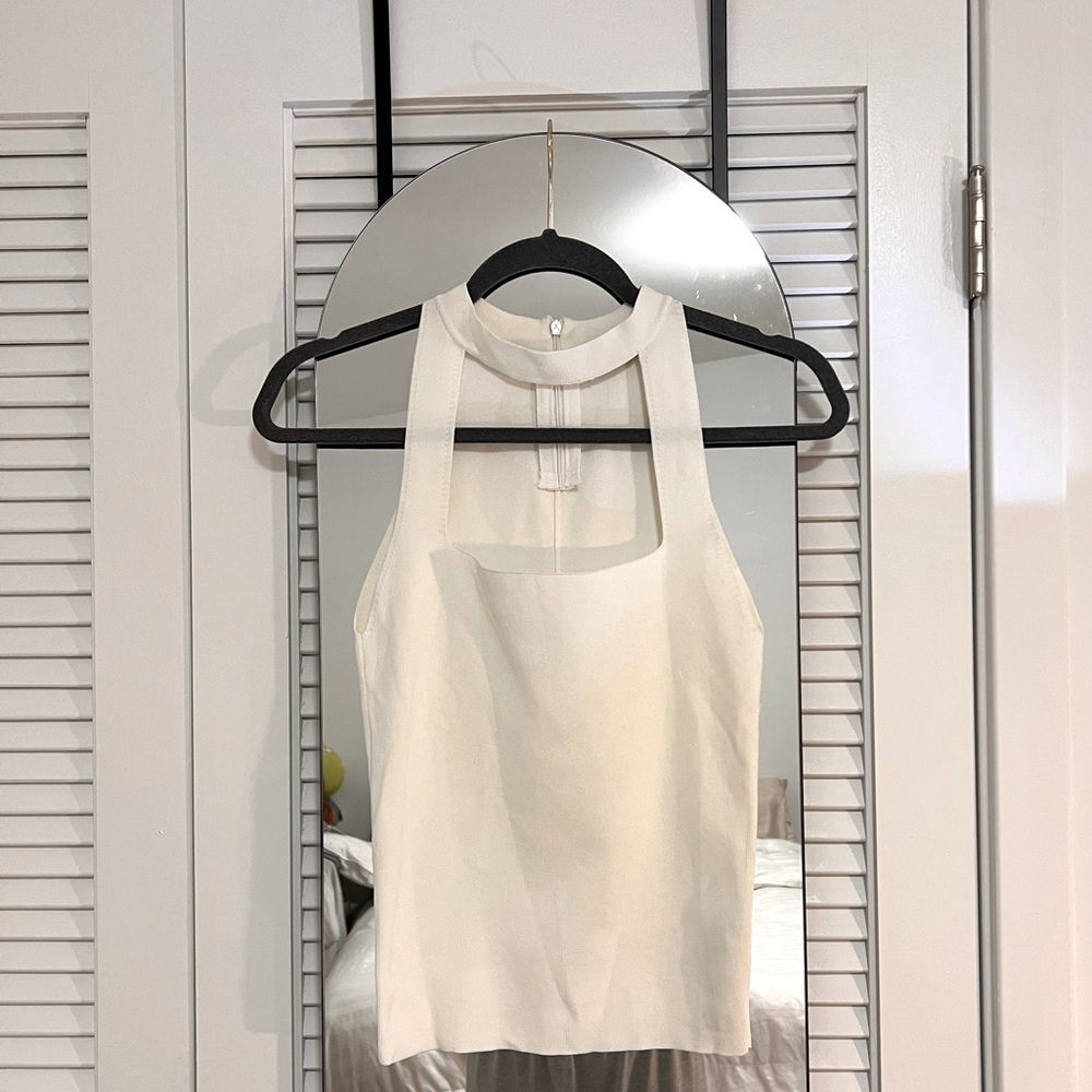 Zara White Cutout Top